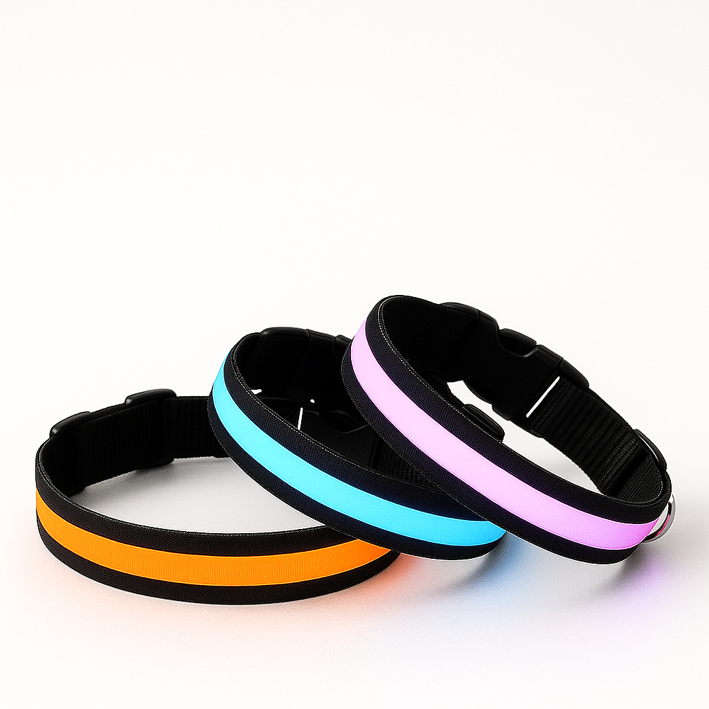 Colier luminos LED USB pentru câini și pisici